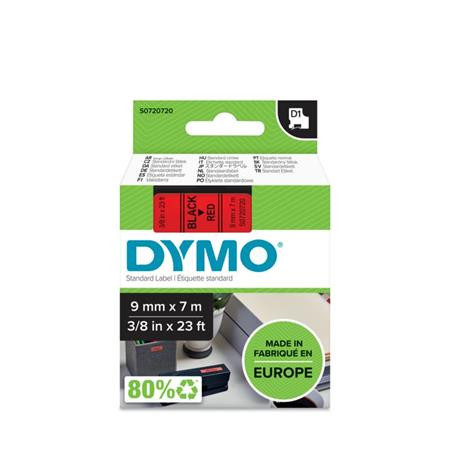 Feliratozógép szalag, 9 mm x 7 m, DYMO D1, piros-fekete (GD40917)