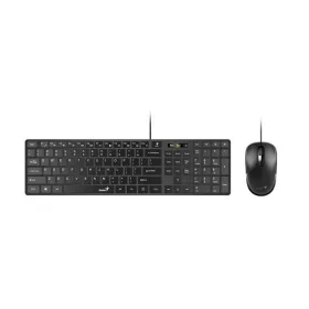   Egér- és billentyűzet készlet, vezetékes, USB, HUN,GENIUS Slimstar C126, fekete (GEBEC126)
