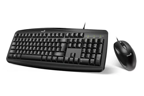 Egér- és billentyűzet készlet, vezetékes, USB, HUN,GENIUS KM-200 SMART, fekete (GEBEKM200)