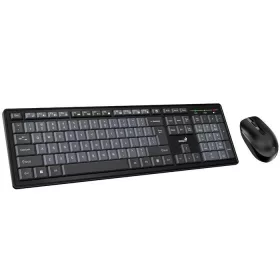   Egér- és billentyűzet készlet, vezeték nélküli, USB, HUN, GENIUS KM-8200, fekete-szürke (GEBEKM8200)