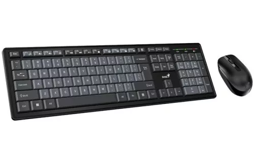 Egér- és billentyűzet készlet, vezeték nélküli, USB, HUN, GENIUS KM-8200, fekete-szürke (GEBEKM8200)