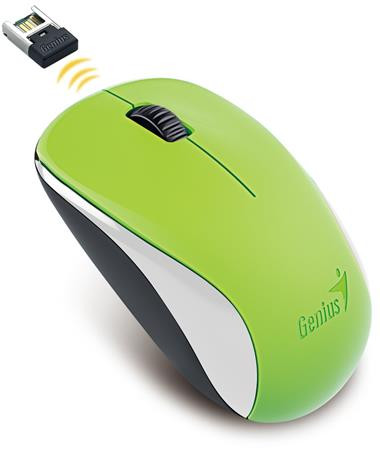 Egér, vezeték nélküli, optikai, normál méret, GENIUS NX-7000 zöld (GEE7000G)