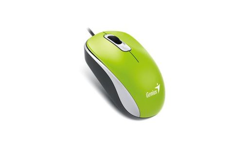 Egér, vezetékes, optikai, normál méret, USB, GENIUS DX-120, zöld (GEEDX120G)