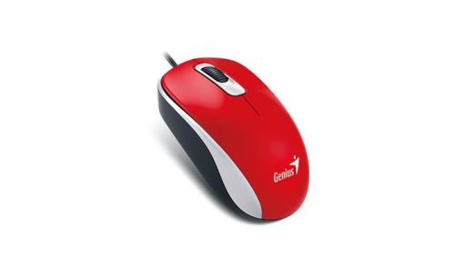 Egér, vezetékes, optikai, normál méret, USB, GENIUS DX-120, piros (GEEDX120R)
