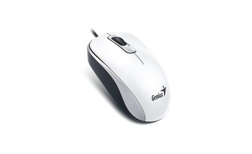 Egér, vezetékes, optikai, normál méret, USB, GENIUS DX-120, fehér (GEEDX120W)