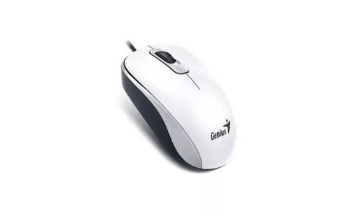 Egér, vezetékes, optikai, normál méret, USB, GENIUS DX-120, fehér (GEEDX120W)