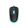 Egér, vezetékes, optikai, normál méret, USB, GENIUS DX-123, fekete-kék (GEEDX123BB)