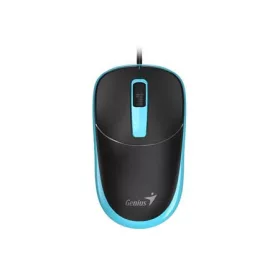   Egér, vezetékes, optikai, normál méret, USB, GENIUS DX-123, fekete-kék (GEEDX123BB)