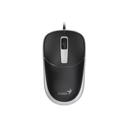 Egér, vezetékes, optikai, normál méret, USB, GENIUS DX-123, fekete-szürke (GEEDX123BG)