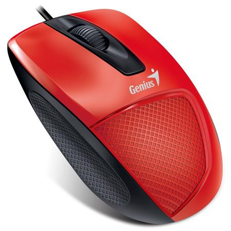 Egér, vezetékes, optikai, normál méret, USB, GENIUS DX-150X, piros (GEEDX150XR)