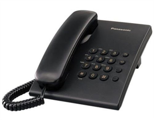 Telefon, vezetékes, PANASONIC KX-TS500HGB, fekete (GTFTS500FK)