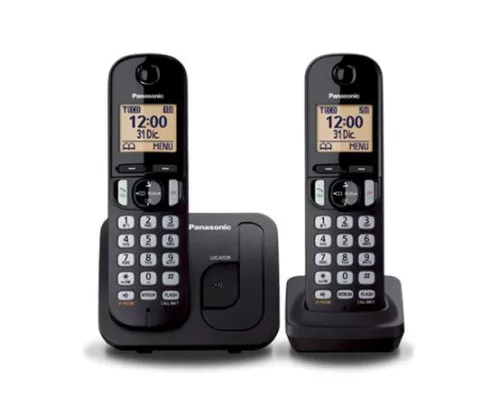 Telefon, vezeték nélküli, telefonpár, PANASONIC KX-TGC212PDB Duo, fekete (GTTG212PDB)