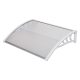 Műanyag előtető, 120 x 90 cm, transzparens, fehér színű fali tartóelemekkel