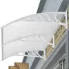 Műanyag előtető 240 x 90 cm, dupla, transzparens, fehér színű fali tartóelemekkel