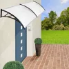 Műanyag előtető 240 x 90 cm, dupla, transzparens, fekete színű fali tartóelemekkel