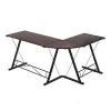 L alakú íróasztal - sötétbarna