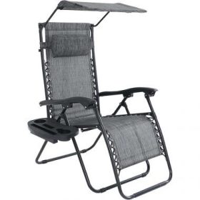   Zéró gravitáció szék napellenzővel és pohártartóval 2db, szürke