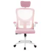 Ergonomikus irodai szék deréktámasszal, fejtámlával, rózsaszín