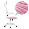 Ergonomikus irodai szék deréktámasszal, fejtámlával, rózsaszín