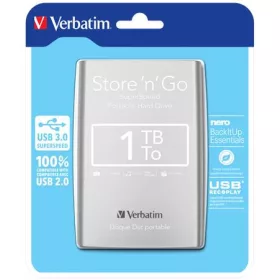   2,5 HDD (merevlemez), 1TB, USB 3.0, VERBATIM, ezüst (HV1TMUE)