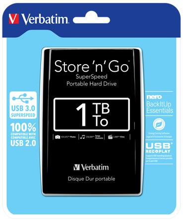 2,5 HDD (merevlemez), 1TB, USB 3.0, VERBATIM, fekete (HV1TMUF)