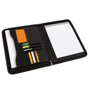   Konferencia mappa, cipzáras, műbőr, ALBA, fekete (IAL2502)