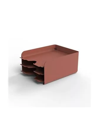 Irattálca, fém, 3 részes, ALBA, terrakotta (IAL36)