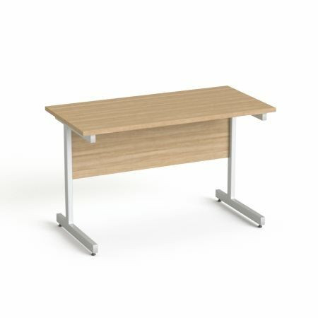 Íróasztal, szürke fémlábbal, 120x70 cm, MAYAH Freedom SV-25, kőris (IBXA25K)