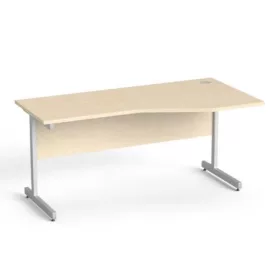   Íróasztal, íves, jobbos, szürke fémlábbal, 160x80 cm, MAYAH Freedom SV-29, juhar (IBXA29J)