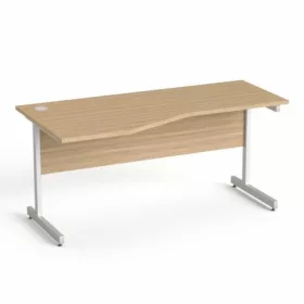   Íróasztal, íves, balos, szürke fémlábbal, 160x80 cm, MAYAH Freedom SV-30, kőris (IBXA30K)