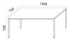 Általános asztal fémlábbal, 75x170 cm, MAYAH Freedom SV-40, fehér (IBXA40F)