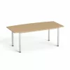 Tárgyalóasztal, íves, szürke fémlábbal, 80/95x190 cm, MAYAH Freedom SV-43, kőris (IBXA43K)