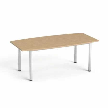 Tárgyalóasztal, íves, szürke fémlábbal, 80/95x190 cm, MAYAH Freedom SV-43, kőris (IBXA43K)