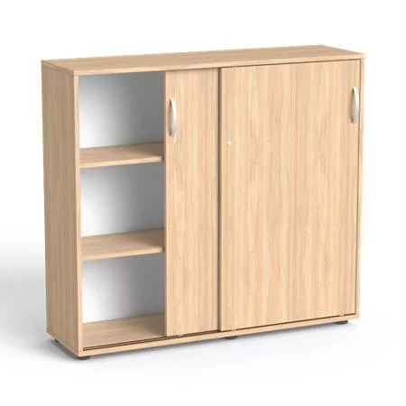 Szekrény, 3 rendező magas, tolóajtós, polcos, MAYAH Freedom SV-13,  tölgy (IBXSZ13T)