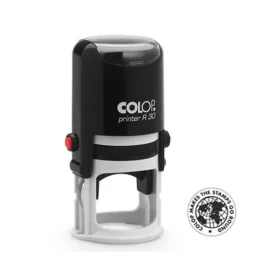   Bélyegző, kör, COLOP  Printer R 30, fekete cserepárnával (IC103000)