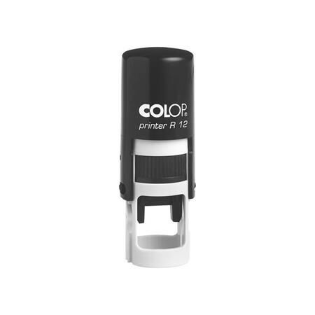 Bélyegző, kör, COLOP Printer R12, fekete cserepárnával (IC1031200)