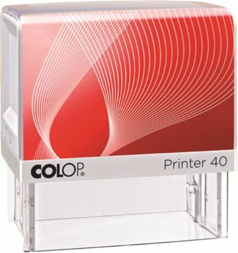 Bélyegző, COLOP Printer IQ 40 fehér ház - fekete párnával (IC1464016)