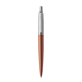   Golyóstoll, 0,7 mm, ezüst színű klip, Chelsea narancssárga tolltest, PARKER Royal Jotter, kék (ICPJCO)