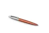 Golyóstoll, 0,7 mm, ezüst színű klip, Chelsea narancssárga tolltest, PARKER Royal Jotter, kék (ICPJCO)