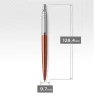Golyóstoll, 0,7 mm, ezüst színű klip, Chelsea narancssárga tolltest, PARKER Royal Jotter, kék (ICPJCO)