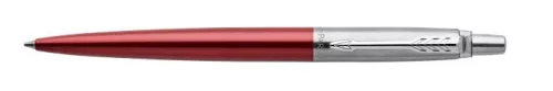Golyóstoll, 0,7 mm, ezüst színű klip, Kensigton piros tolltest, PARKER Royal Jotter, kék (ICPJKR)