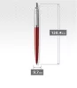 Golyóstoll, 0,7 mm, ezüst színű klip, Kensigton piros tolltest, PARKER Royal Jotter, kék (ICPJKR)