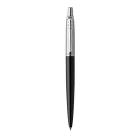   Golyóstoll, 0,7 mm, ezüst színű klip, bond street fekete tolltest, PARKER, Royal Jotter, kék (ICPJRBPFK)