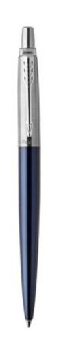 Golyóstoll, 0,7 mm, ezüst színű klip, royal kék tolltest, PARKER, Royal Jotter, kék (ICPJRBPK)