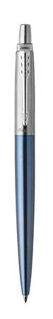 Golyóstoll, 0,7 mm, ezüst színű klip, Waterloo kék tolltest, PARKER Royal Jotter, kék (ICPJWB)