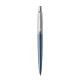 Golyóstoll, 0,7 mm, ezüst színű klip, Waterloo kék tolltest, PARKER Royal Jotter, kék (ICPJWB)