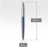 Golyóstoll, 0,7 mm, ezüst színű klip, Waterloo kék tolltest, PARKER Royal Jotter, kék (ICPJWB)