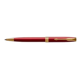   Golyóstoll, 1 mm, rotációs, piros tolltest, arany klip, PARKER Royal Sonnet, kék (ICPRSPA)