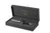 Golyóstoll, 1 mm, metál fekete tolltest, arany klip, PARKER Royal Sonnet Premium, fekete (ICPRSPFKA)