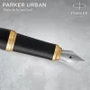 Töltőtoll, arany színű klip, matt fekete színű tolltest, PARKER Royal Urban Twist (ICPUT02)